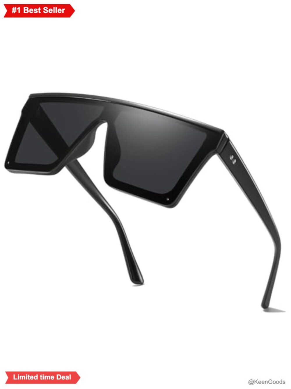 Square Oversized Sunglasses Women Men Fashion Flat Top Goggle UV400